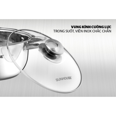 Nồi Inox 3 Đáy 24cm SUNHOUSE SH22124 - Hàng chính hãng