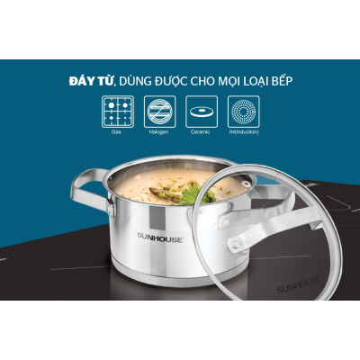 Bộ 3 Nồi Inox 5 Đáy SUNHOUSE SH780