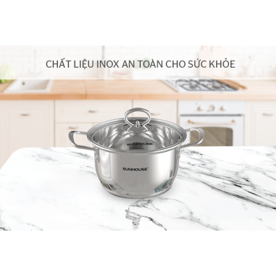 Nồi Inox 5 Đáy 16cm SUNHOUSE SHG788-16 - Hàng chính hãng
