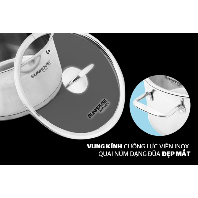Bộ 3 Nồi Inox 5 Đáy SUNHOUSE MAMA SH784
