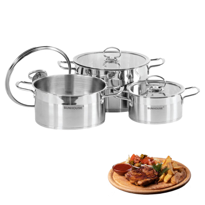 Bộ 3 Nồi Inox 5 Đáy SUNHOUSE MAMA SH784