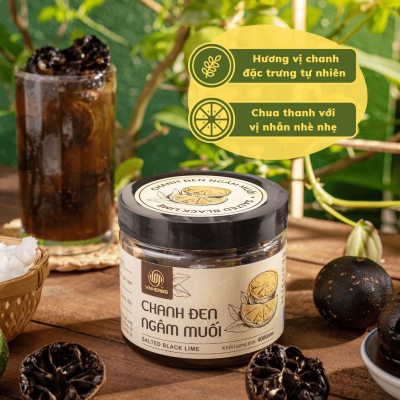 Chanh đen ngâm muối VNHERBS 400g/hộp