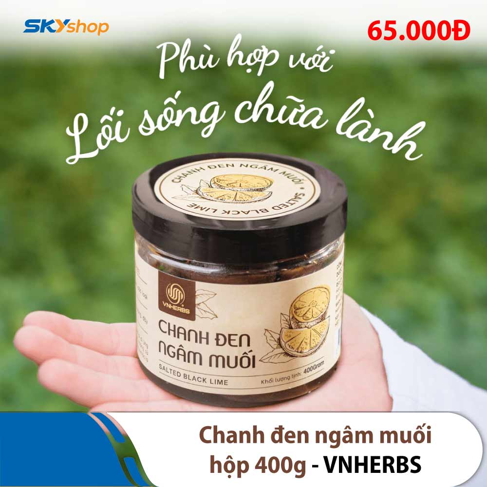 Chanh đen ngâm muối VNHERBS 400g/hộp