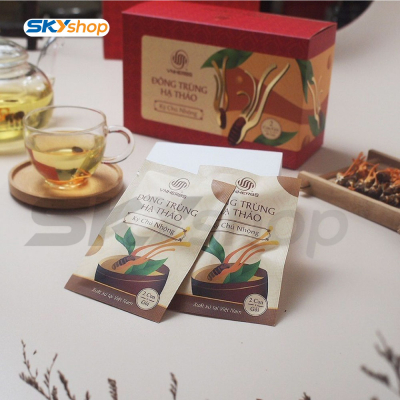 Đông Trùng Hạ Thảo ký chủ nhộng hộp giấy 60 con VNHERBS