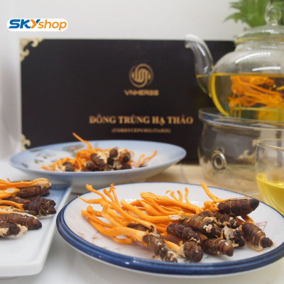 Đông Trùng Hạ Thảo ký chủ nhộng hộp gỗ 80 con VNHERBS