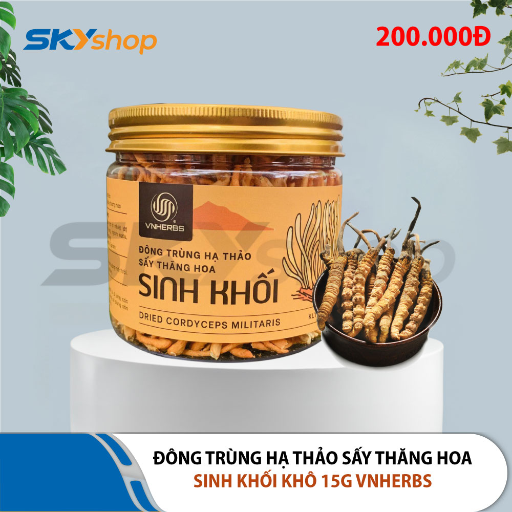 Đông Trùng Hạ Thảo sấy thăng hoa – Sinh khối khô 15 gram VNHERBS