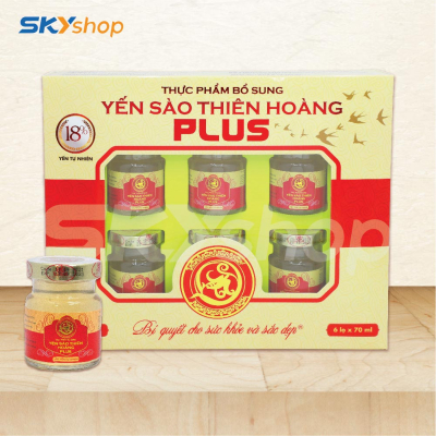 10 Hộp yến sào Thiên Hoàng 20% Hương tự nhiên (6 lọ/hộp) - Tặng 2 hộp yến sào Thiên Hoàng Plus 18% + 6 gói cháo yến