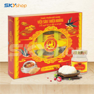 10 Hộp yến sào Thiên Hoàng 20% Hương tự nhiên (6 lọ/hộp) - Tặng 2 hộp yến sào Thiên Hoàng Plus 18% + 6 gói cháo yến