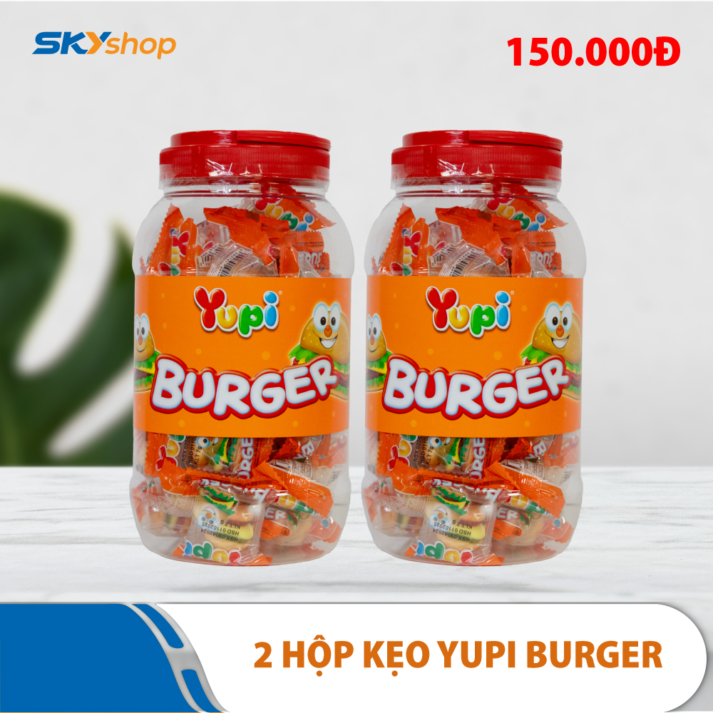 2 Hộp kẹo dẻo Yupi Burger 36 gói/hộp
