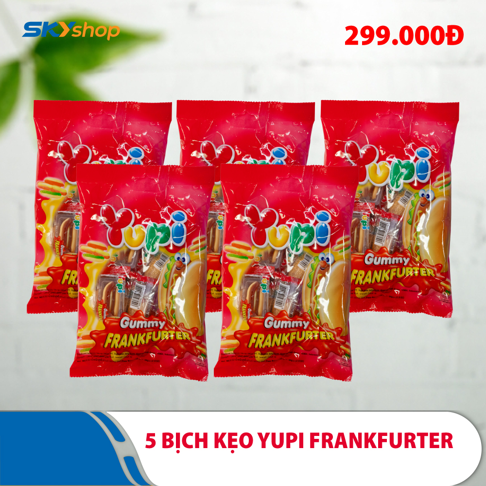 5 Gói kẹo dẻo Yupi Gummy Frankfurter