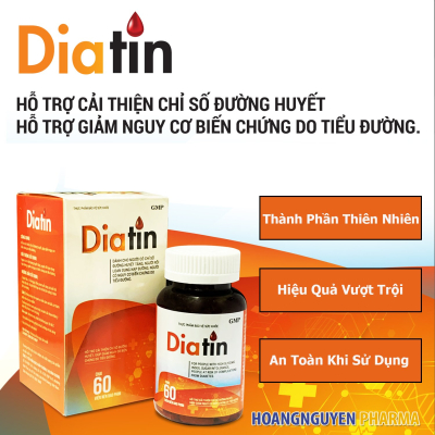 Bộ 3 hộp thực phẩm bảo vệ sức khỏe DIATIN (60 viên/hộp) - Viên uống hỗ trợ điều trị tiểu đường - Tặng 1 hộp Diatin cùng loại