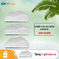 3 gối cao su non cao cấp kèm áo gối Hahoo - Tặng 1 gối cao su cao cấp cùng loại