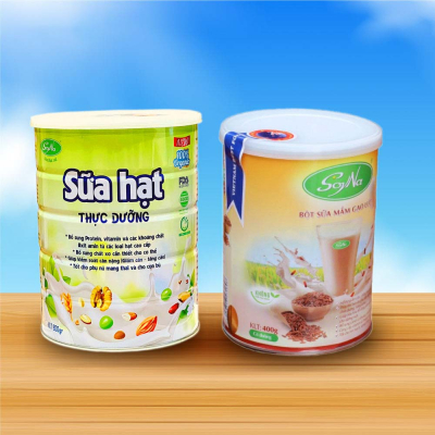1 Lon sữa hạt thực dưỡng Soyna 800g/hộp + 1 lon sữa mầm gạo lứt Soyna 400g