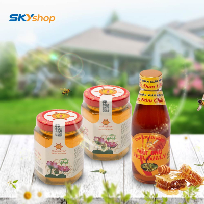 4 lọ mật ong ruồi nguyên chất 504g Xuân Nguyên  - Tặng 2 lọ mật ong hoa sen 225g + 1 chai mật ong hoa nhãn 180ml