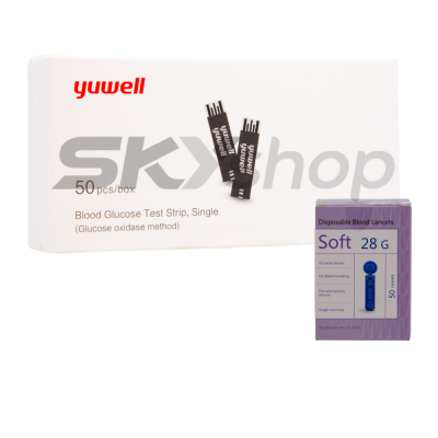 Que thử đường huyết Yuwell Y330 Hộp 50 que và 50 kim