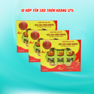 10 hộp yến sào Thiên Hoàng 12% - Tặng 2 hộp yến 18% + 4 lon sữa đặc +4 lon cá hộp 