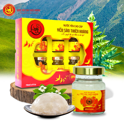 3 hộp Yến sào Thiên Hoàng 12% - Tặng 6 lon nước yến hương vị ngẫu nhiên + 06 gói cháo yến hương vị ngẫu nhiên + 3 lon cá hộp Sea Crown
