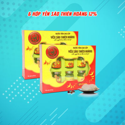 6 hộp yến sào Thiên Hoàng 12% - Tặng 5 gói cháo yến 