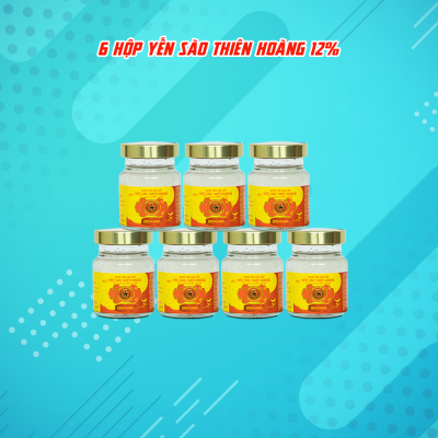 6 hộp yến sào Thiên Hoàng 12% - Tặng 5 gói cháo yến 
