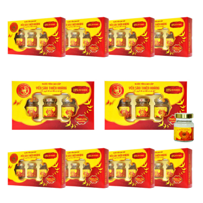 10 hộp yến sào Thiên Hoàng 12% (3 lọ/hộp)