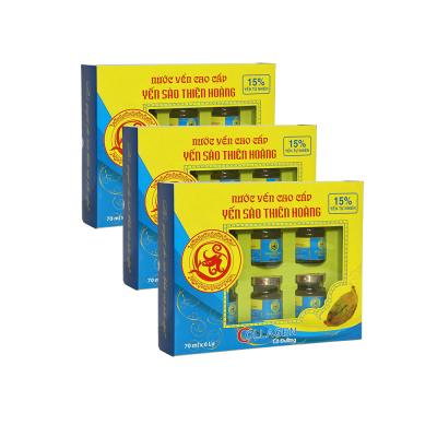 7 hộp yến sào Thiên Hoàng 15% Collagen (6 lọ/hộp) - Tặng 3 gói cháo yến Thiên Hoàng hoặc 3 lon yến Thiên Hoàng vị ngẫu nhiên