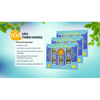 7 hộp yến sào Thiên Hoàng 15% hương vani  (6 lọ/hộp) - Tặng 3 lon yến hoặc 3 gói cháo yến Thiên Hoàng