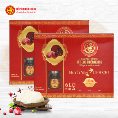 [Date 27/1/2026] - 7 hộp yến sào Thiên Hoàng 15% huyết yến linh chi (6 lọ/hộp)