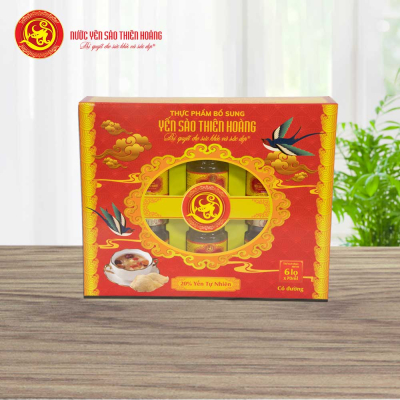 9 Hộp yến sào Thiên Hoàng 20% Hương tự nhiên (6 lọ/hộp) - Tặng 1 hộp yến sào Thiên Hoàng 15% vani + 6 lon yến + 6 gói cháo yến Thiên Hoàng + 2 chai mật ong Hoa Tràm 400gr